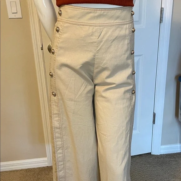 ALICE McCall the LOST PANT high waist wide leg linen culotte ankle pant NWT 8 - Picture 5 of 16